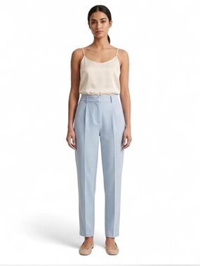 Express Women’s Blue High Rise Ankle Dress Pants Sz 6S Pleated Workwear